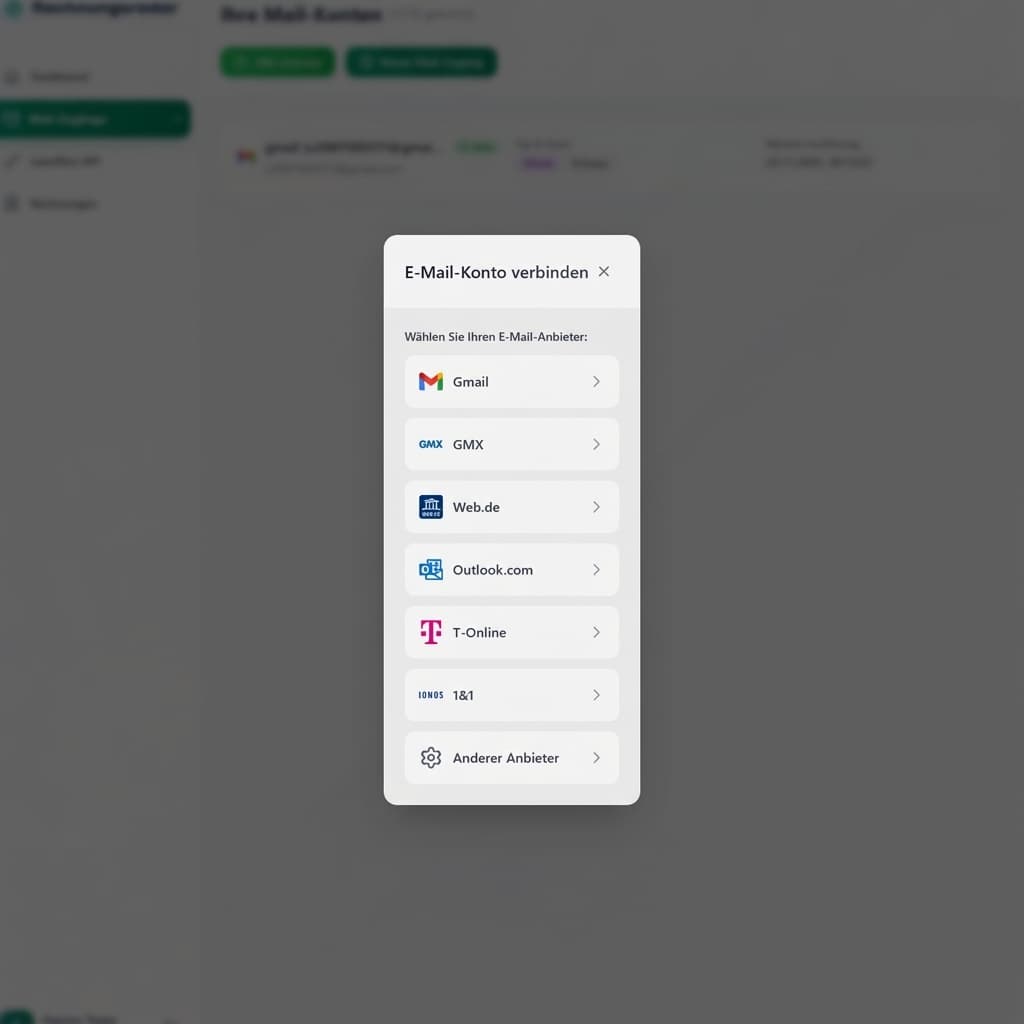 Auswahl des E-Mail-Anbieters
