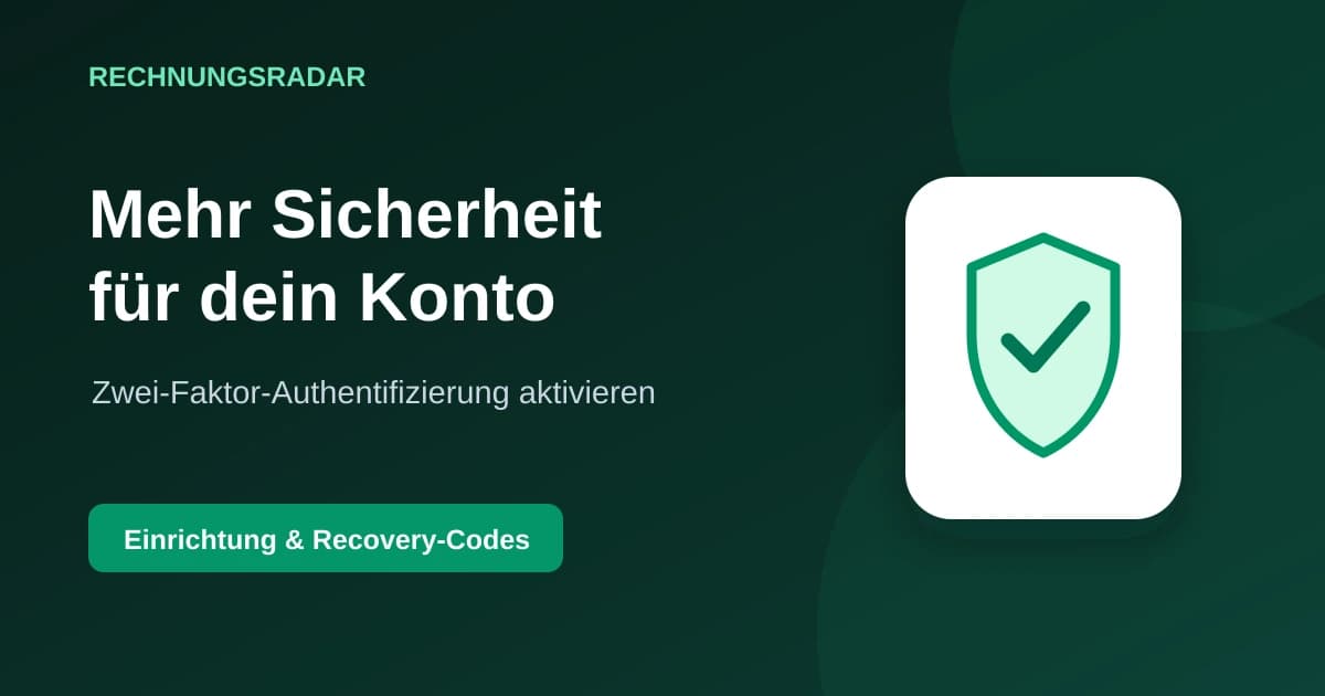 Zwei-Faktor-Authentifizierung bei Rechnungsradar aktivieren