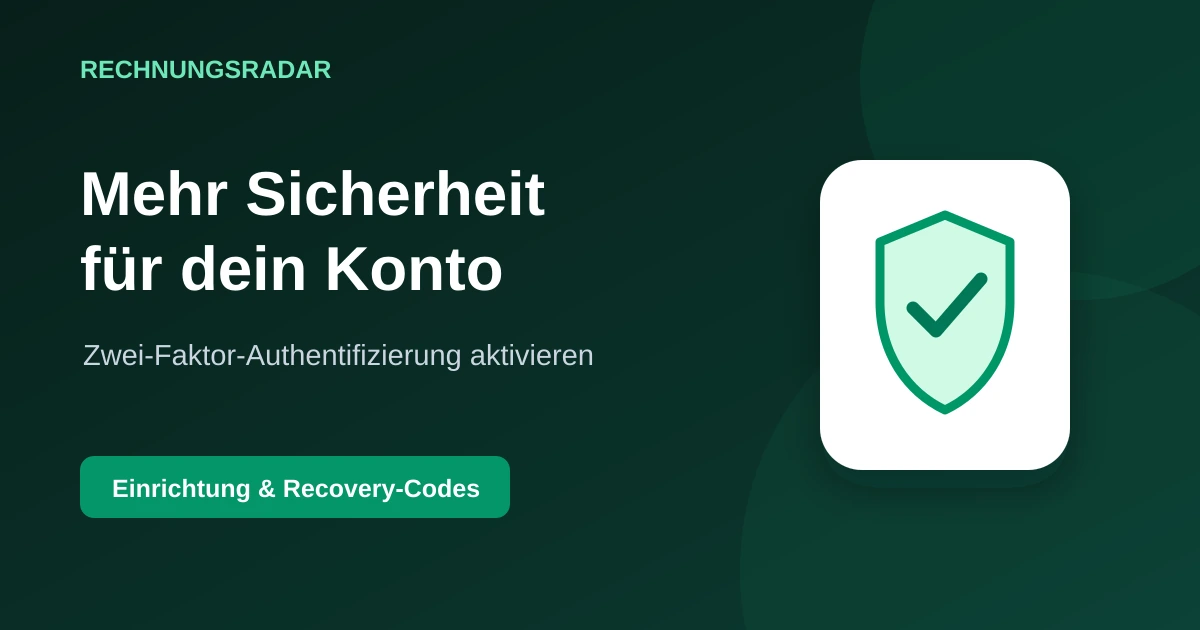 Zwei-Faktor-Authentifizierung bei Rechnungsradar aktivieren